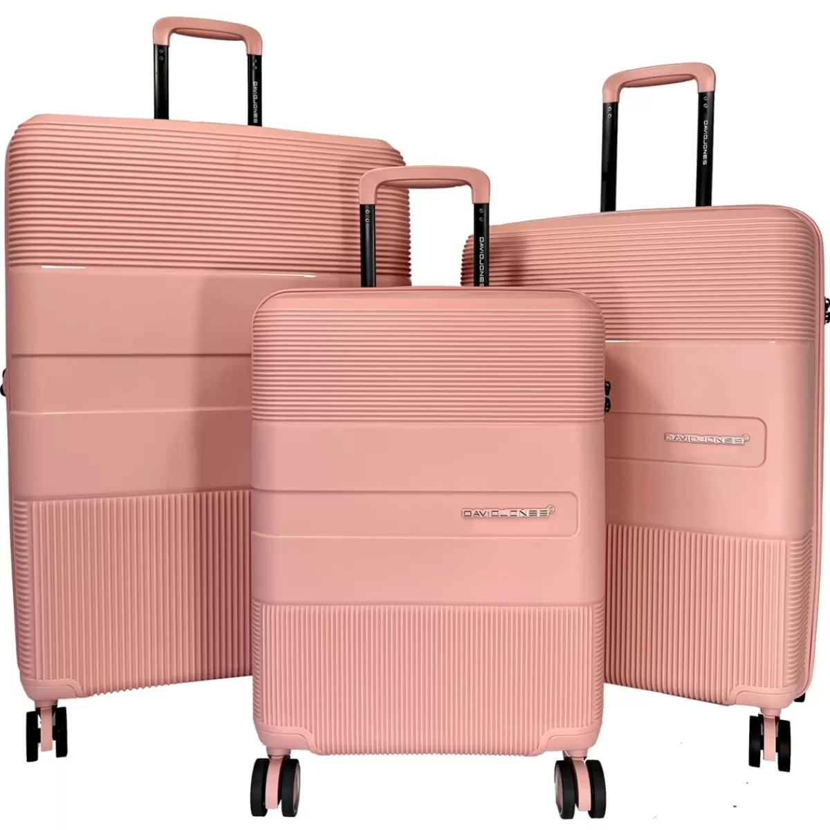 Lot 3 valises rigides extensibles dont 1 cabine PETE TSA^David Jones Hot