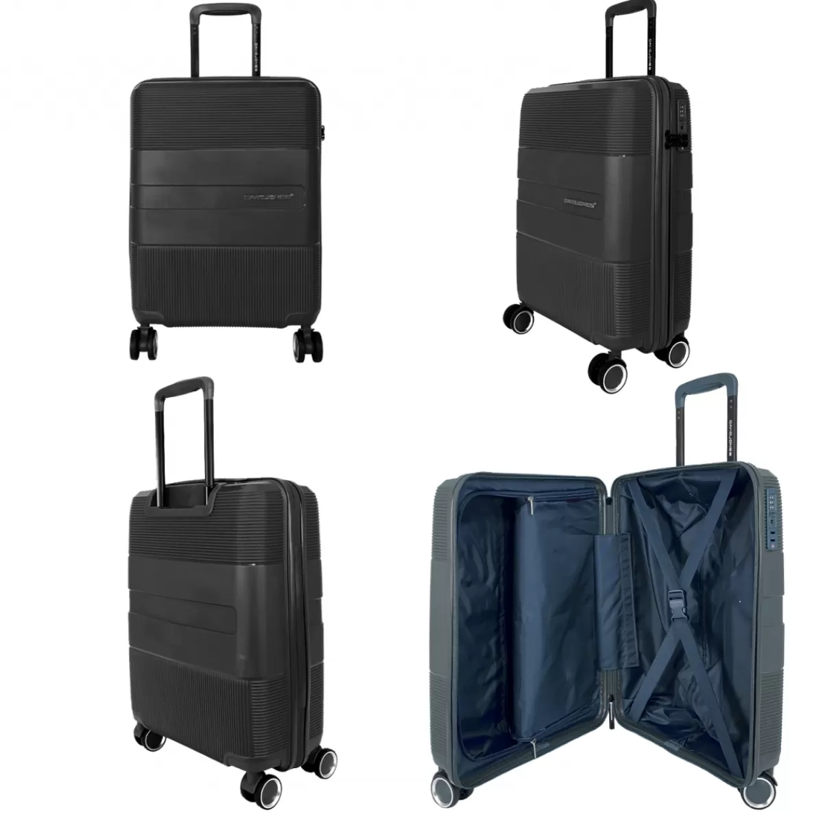 Lot 3 valises rigides extensibles dont 1 cabine PETE TSA^David Jones Hot