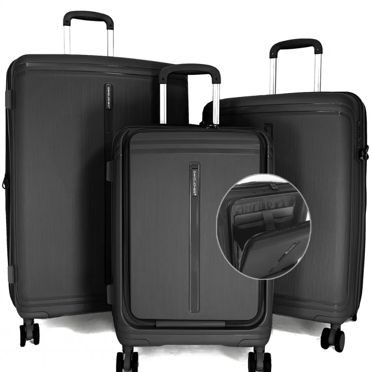 Lot 3 valises rigides extensibles dont 1 cabine porte-ordinateur 17" TSA^David Jones Online
