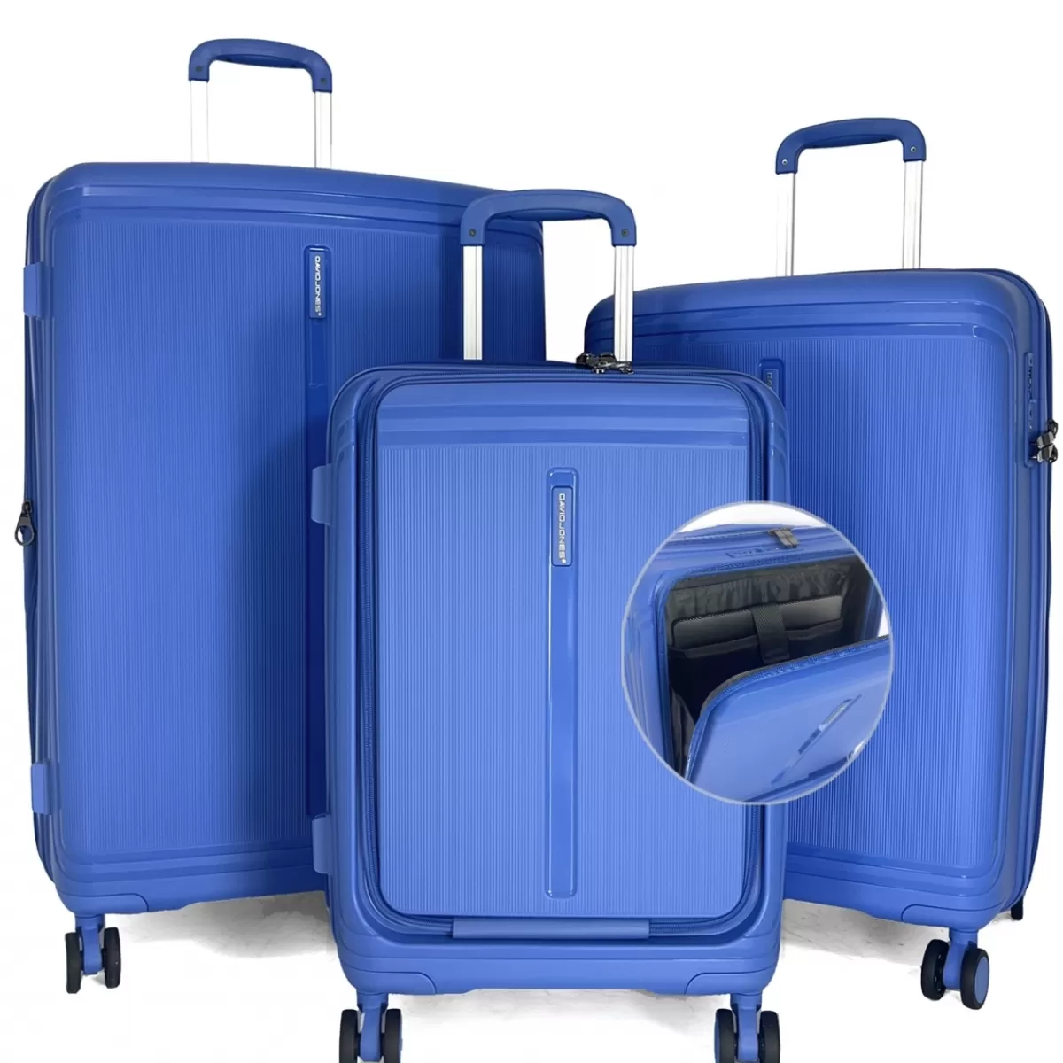Lot 3 valises rigides extensibles dont 1 cabine porte-ordinateur 17" TSA^David Jones Online