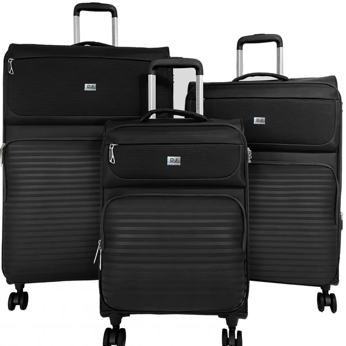 Lot de 3 valises dont 1 cabine souples extensibles^David Jones New