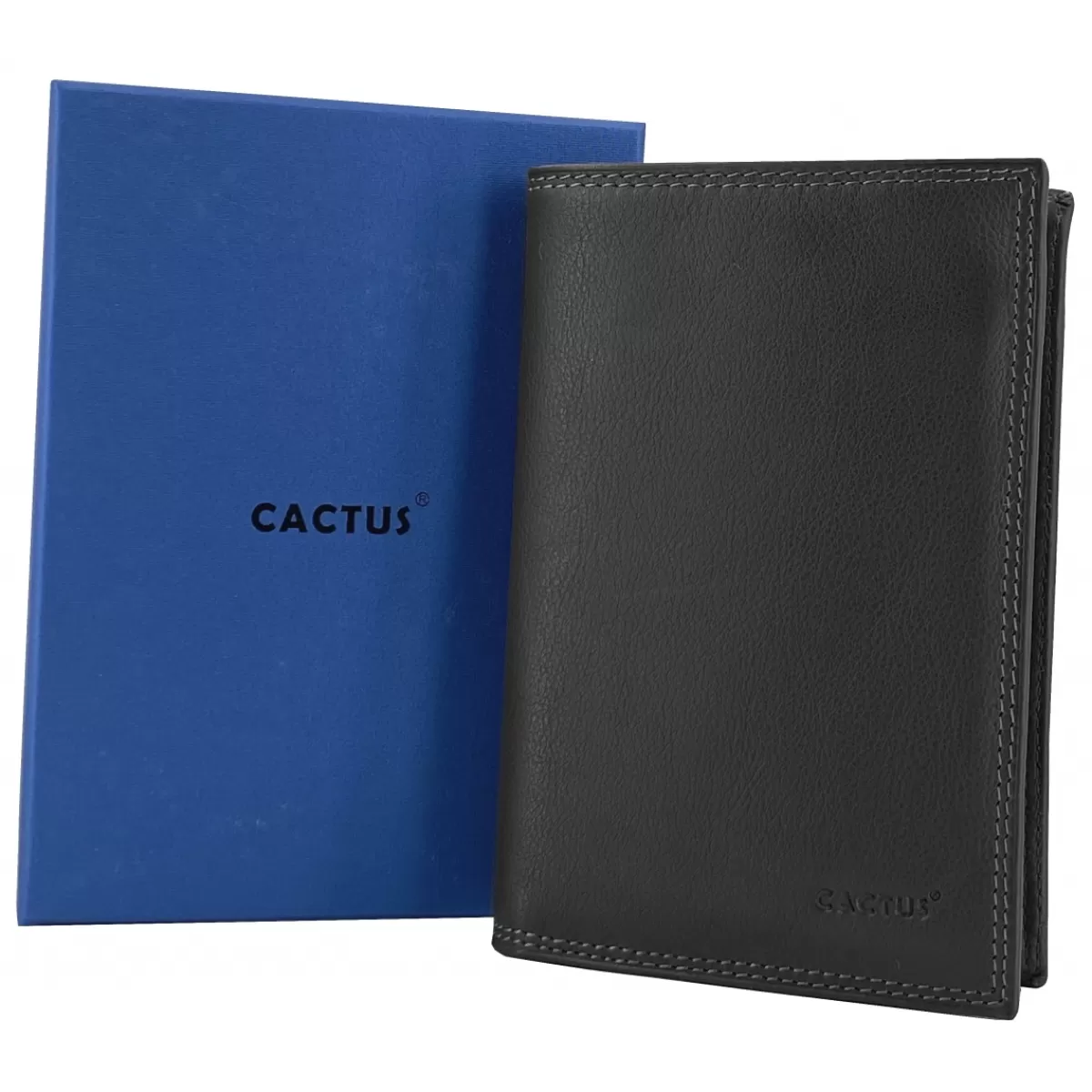 Portefeuille cuir de vachette anti-RFID^Cactus Sale