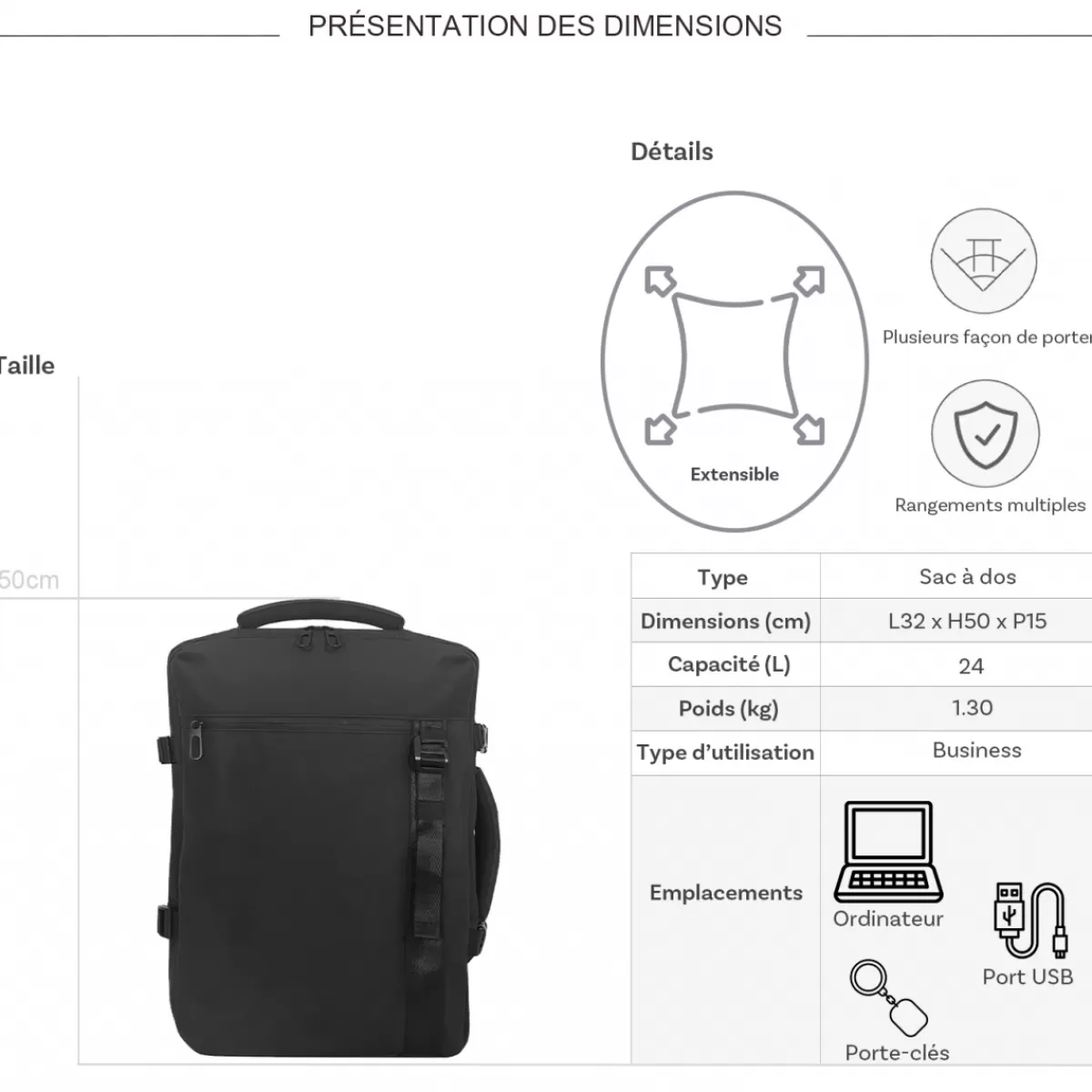 Sac à dos porte-ordinateur & voyage 17.3"^Cactus Discount