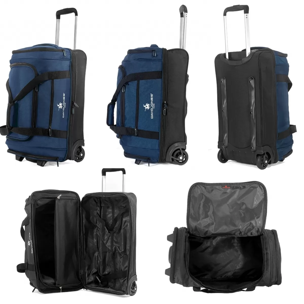 Sac de voyage cabine à roulettes 48L double compartiment Taille S 55cm^David Jones Clearance