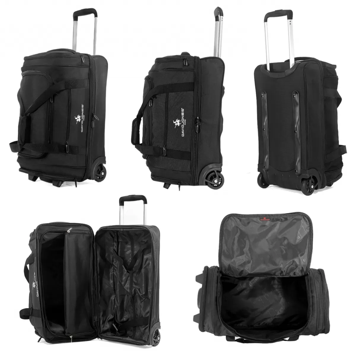 Sac de voyage cabine à roulettes 48L double compartiment Taille S 55cm^David Jones Clearance