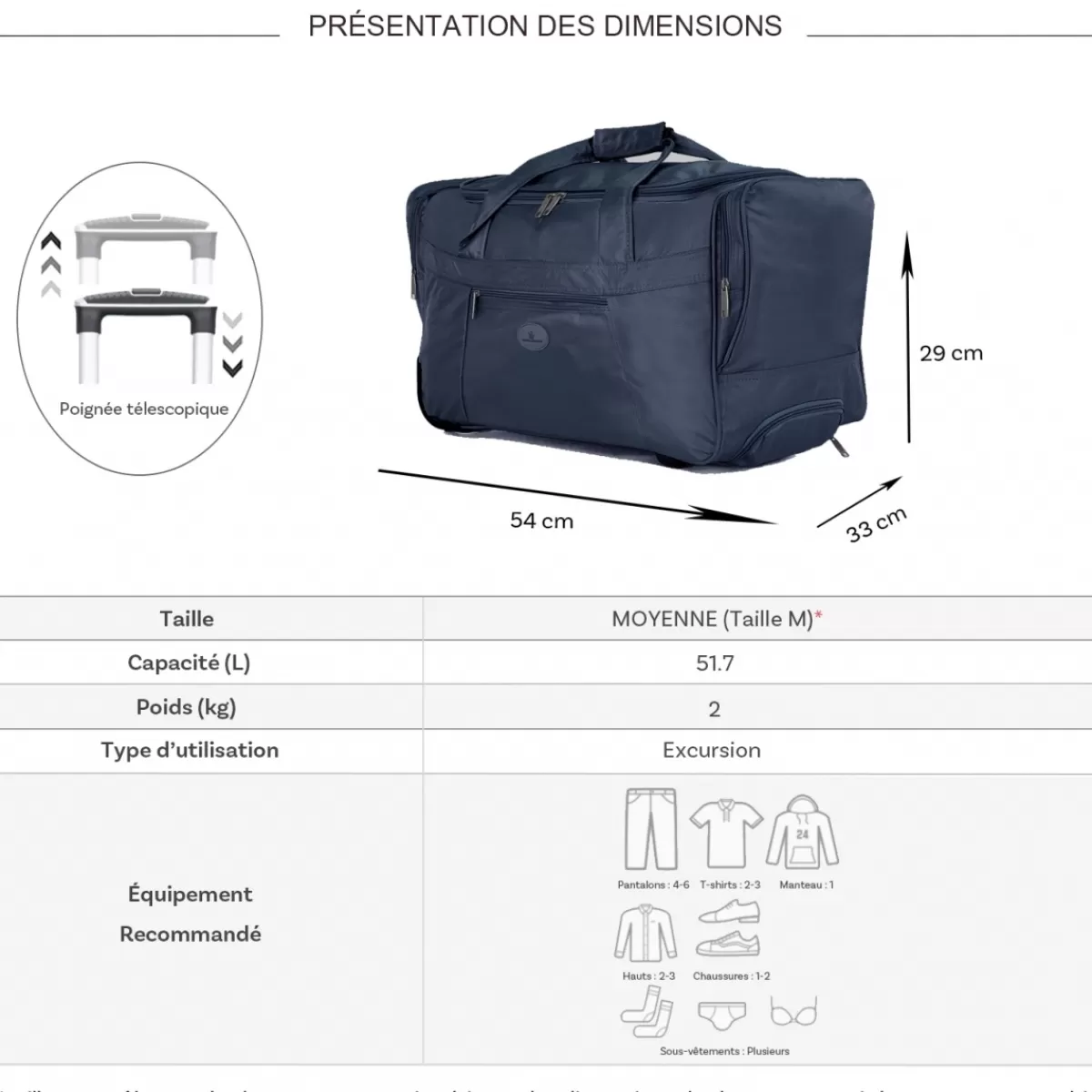 Sac de voyage cabine avec roulettes 42L polyester taille S 50cm^David Jones Best