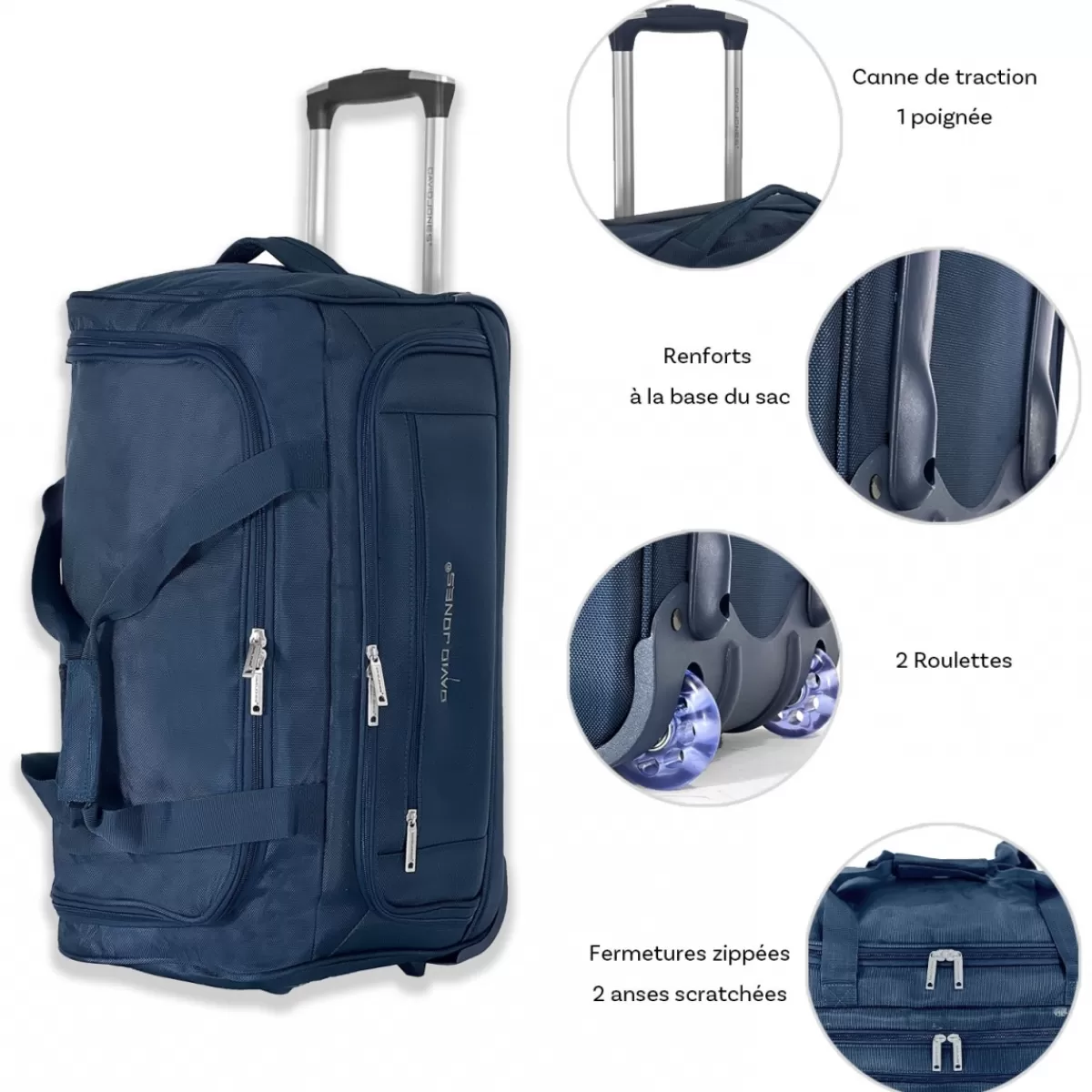 Sac de voyage cabine avec roulettes 36L polyester taille S 53cm^David Jones Outlet