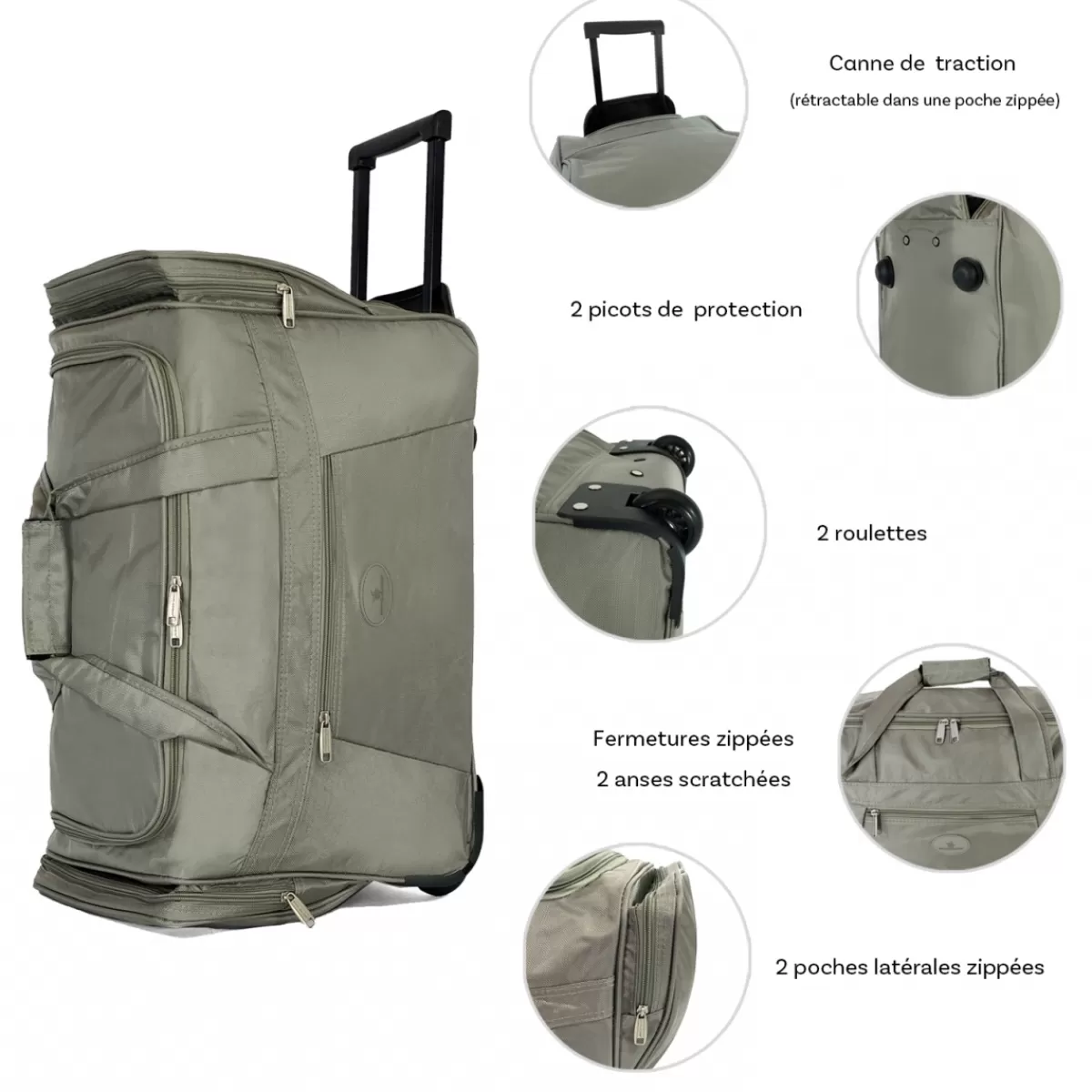 Sac de voyage cabine avec roulettes 42L polyester taille S 50cm^David Jones Best