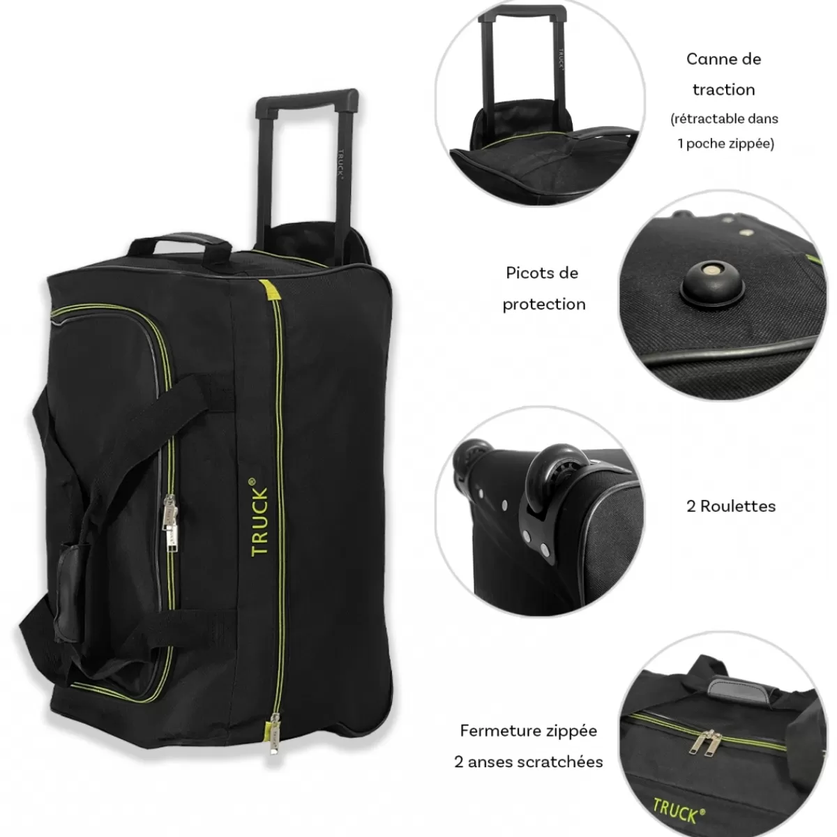 Sac de voyage cabine avec roulettes 34L polyester taille S 50.50cm^Truck Outlet