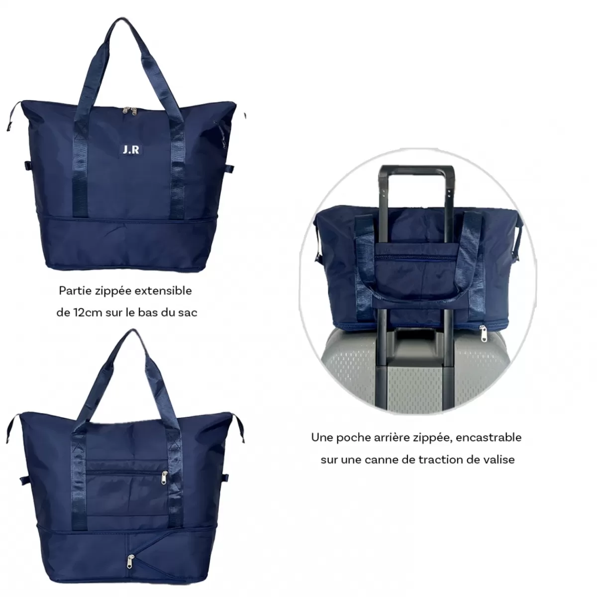 Sac de voyage week-end 21L déperlant Bleu Cerise sans roulettes^Bleucerise Shop