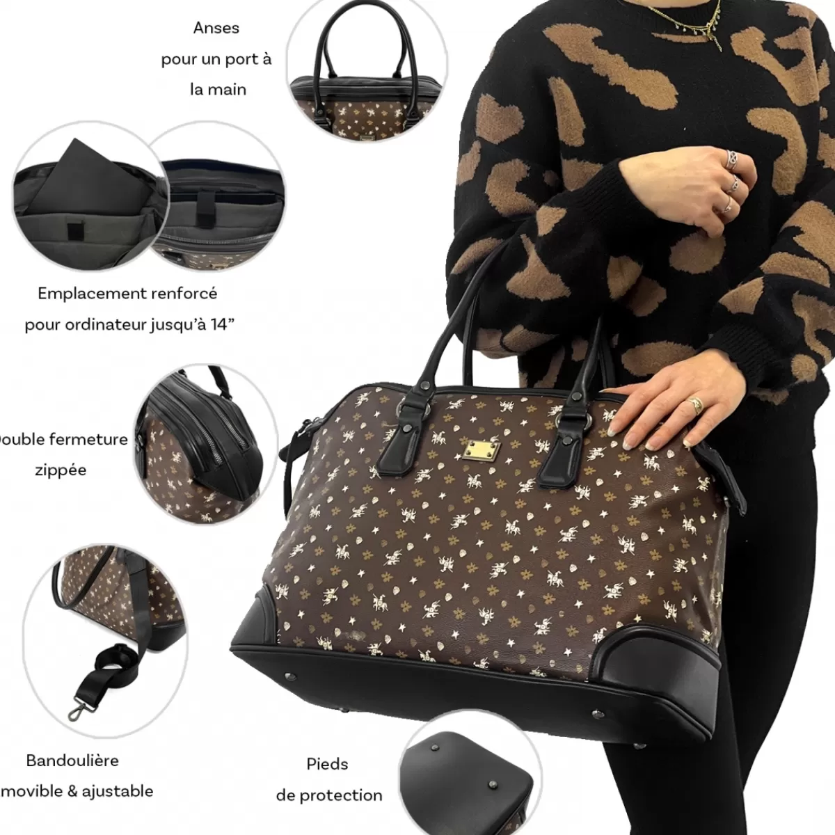 Sac de voyage week-end 28L porte-ordinateur 14" 45cm sans roulettes^David Jones Best